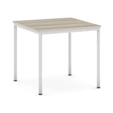 Jedálenský stôl, 800 x 800 mm, sivá podnož, dub prírodný