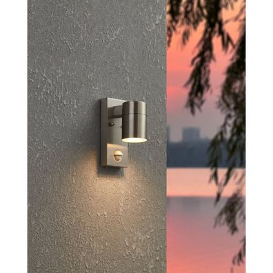 Eglo 99569 - LED Vonkajšie nástenné svietidlo so senzorom RIGA 1xGU10/3W/230V IP44