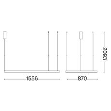 Ideal Lux - LED Luster na lanku WAVES LED/54W/230V CRI 90 čierna