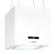 Klarstein Kronleuchter Smart, digestor, 40 cm, ostrovčekový, 595 m3/h, ovládánie cez aplikáciu, LED panel, biely