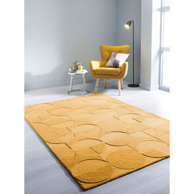 Žltý vlnený koberec Flair Rugs Gigi, 200 x 290 cm