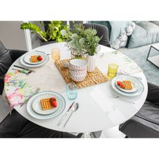KONDELA Hardy porcelánová jedálenská súprava (12 ks) biela / modrá / červená / zelená