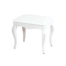 Estila Provensálska biela taburetka Antibes so zaoblenými masívnymi nožičkami s vyrezávaním 50cm