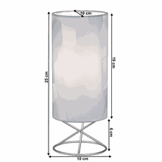 Stolná lampa, kov/sivé textilné tienidlo, AVAM