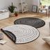 NORTHRUGS - Hanse Home koberce Kusový koberec Twin-Wendeteppiche 103109 schwarz creme – na von aj na doma - 140x140 (priemer) kruh cm