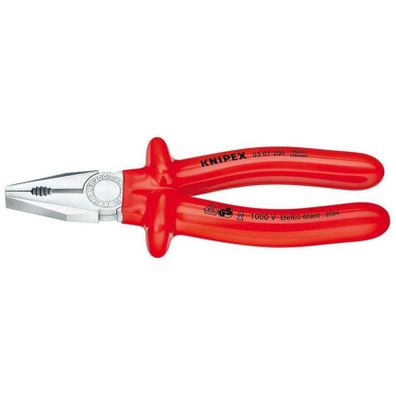 Kombinované kliešte 250 mm - 1000 V. KNIPEX 03 07 250 - chrómované, VDE - izolácia ponorením do kúpeľa