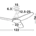 Stropný ventilátor Samoa 12.2 biele s diaľkovým ovládaním