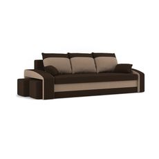 Veľká rozkladacia pohovka HEWLET s taburetkami model 2 Hnedá/cappuccino