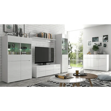 RTV stolík 6S/140, biela/biely extra vysoký lesk HG, JOLK
