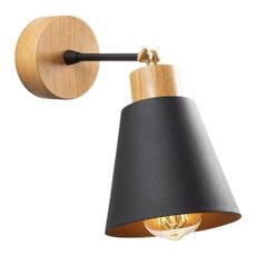 Nástenné svietidlo v čiernej a prírodnej farbe ø 14 cm Manavgat – Opviq lights
