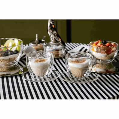 Termo poháre, set 2 ks, šálka Heart s podšálkami, v tvare srdca, 250 ml, HOTCOLDER TYP 29