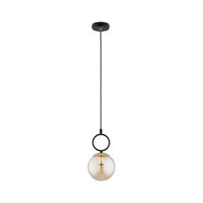 Luster na lanku LISTER 1xE14/10W/230V čierna/dymová béžová