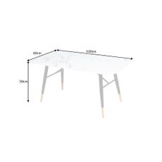 Konferenčný stolík Paris 110cm biely mramorový vzhľad
