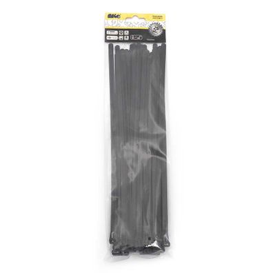 Sťahovacie pásky 7,6x300mm čierne/25ks - rozopínací