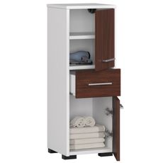 Kúpeľňová skrinka Fin 2D 1SZ biela/wenge