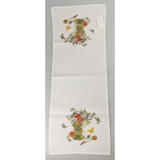 Vyšívaný obrus šálky s kvetmi 40x110 cm TiaHome