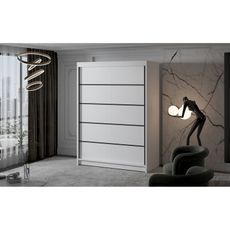 Veľká šatníková skriňa MILAN IV 150 cm Biela