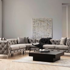 Luxusná rohová pohovka Como 270 x 310 cm, ľavá, antracitová