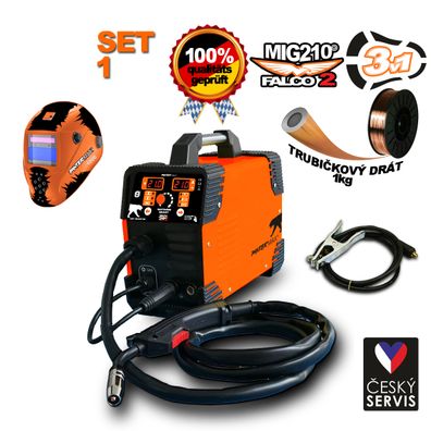 PANTERMAX MIG210FALCO 2 invertorová zváračka MIG/MMA Kukla + Káble 2m + Horák + Drôt 1kg