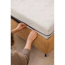 Čalúnená dvojlôžková posteľ s roštom 160x200 cm v horčicovej farbe Noira Slim – Bonami Selection