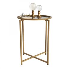 Hanah Home Odkladací stolík Hanah 50 cm zlatý