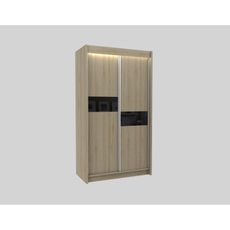 Kvalitná Šatníková skriňa Livia 120 cm Dub sonoma/čierna