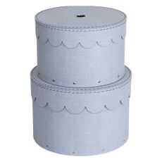 Svetlosivé kartónové úložné boxy s vekom v súprave 2 ks ø 26x17,5 cm Wilma – Bigso Box of Sweden