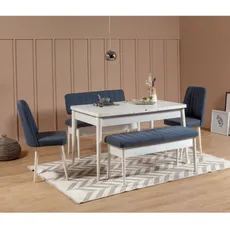 Hanah Home Jedálenský set Vina 5D biela/tmavo modrá