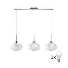 LED luster na lankách HARMA 3xE27/60W/230V matný chróm/biela