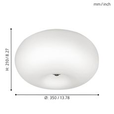 EGLO 86812 - Stropné svietidlo OPTICA 2xE27/60W/230V opálové sklo