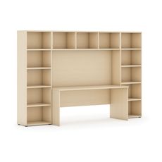 Zostavy knižníc INTEGRO so stolom, nižšie, 2950 x 700/400 x 1923 mm, breza