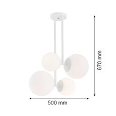 Argon 1644 - Luster na tyči ASPEN 4xE27/15W/230V biela