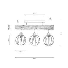 Spot-Light DO6977304 - Prisadený luster BERIS 3xE27/25W/230V borovica