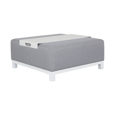 Záhradný set, svetlosivá/biela, aluminium, UBUL