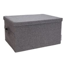 Sivý látkový úložný box s vekom 34x45x25 cm Soft Storage – Bigso Box of Sweden