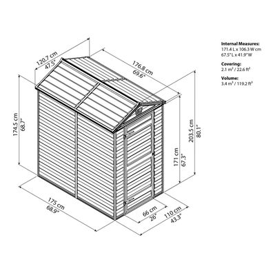 Záhradný domek Skylight 4x6 hnědý