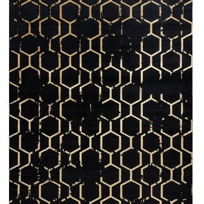 Dywany Łuszczów Kusový koberec Gloss 407C 86 black/gold - 200x290 cm