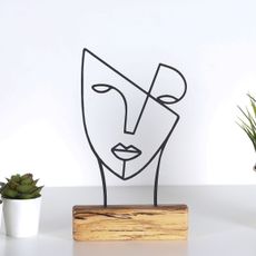 Hanah Home Kovová dekorácia Mask 30 cm čierna