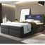 Posteľ Box Spring Memphis s úložným priestorom a LED osvetlením 140 x 200 cm | tmavo šedá