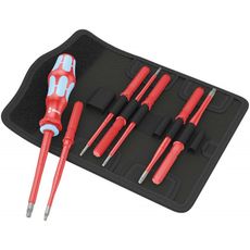 Wera 059040 Rukoväť skrutkovača Kraftform Kompakt VDE nerez 8 extra tenká 1, vrátane čepele (sada 8 dielov)