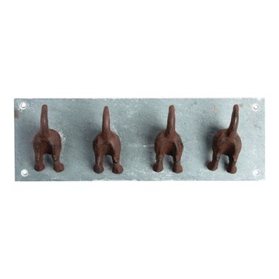 Modrý kovový nástenný vešiak Dogs – Esschert Design