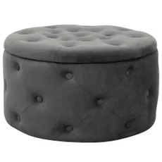 Ak furniture Taburet ILIA samet šedý