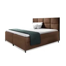 Wilsondo Čalúnená boxspring manželská posteľ s matracom Leila - hnedá Rozmer: 180x200