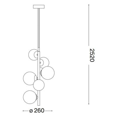 Ideal Lux - LED Luster na lanku PERLAGE 6xG9/3W/230V pr. 26 cm zlatá/biela