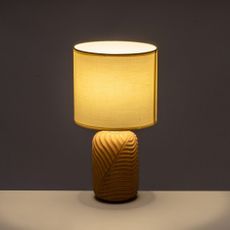 Stolová lampa v krémovo-tehlovej farbe s textilným tienidlom (výška 39 cm) – Casa Selección