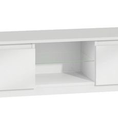 TP Living Televizní stolek DELUKO se skleněnou policí 140 cm bílý lesk