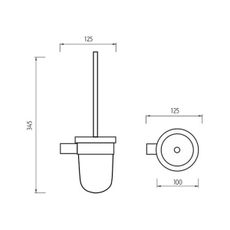 NIMCO BR 11094WN-26 - Nástenná WC štetka BORMO matné sklo/lesklý chróm