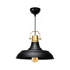 Luster na lanku AYD 1xE27/40W/230V čierna/zlatá