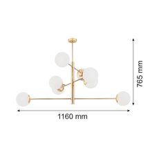 Argon 5043 - Luster na tyči CAMERON 8xE27/15W/230V mosadz
