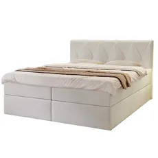Čalúnená boxspring posteľ DEAN - krémová Rozmer: 160x200